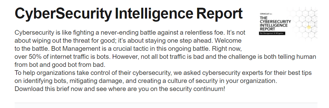 CyberSecurity Intelligence Report