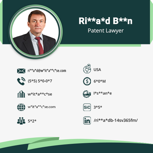 Patent Lawyers Mailing List Data Card