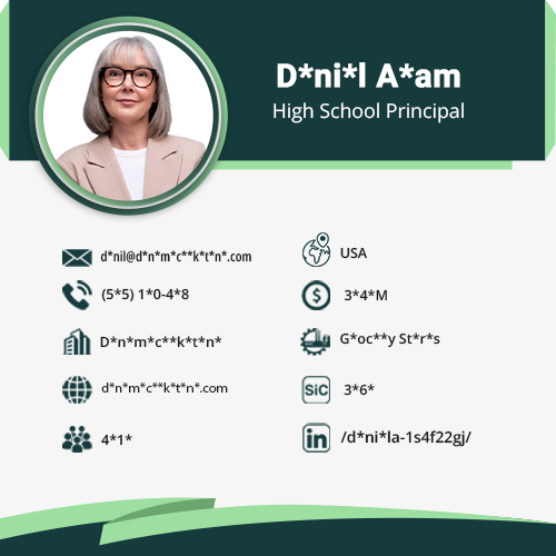 High School Principal Data Card